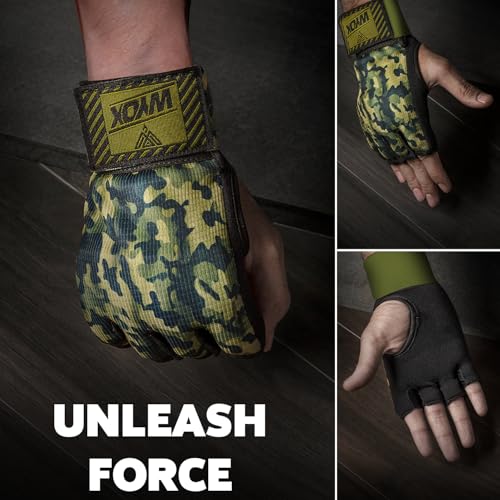 Image of WYOX Neoprene Gel Boxing Hand Wraps Inner Gloves for Men & Women - 80cm /31in Quick Wrist Strap, Padded Knuckle Protection, Fingerless MMA Muay Thai Kickboxing Wraps for Training & Martial Arts