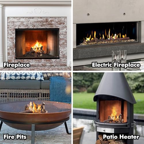 9-teiliges Keramik-Holz-Set für Bio-Ethanol-Kamine oder Gelkamine