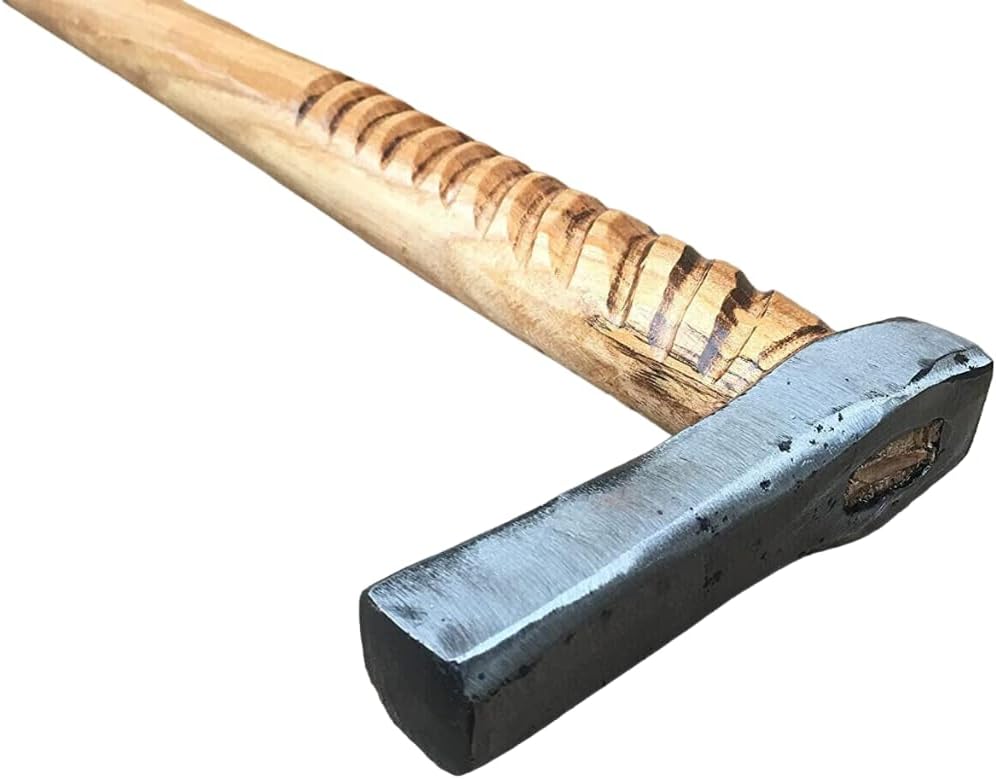 Vintage Dog Head Iron Forged Hammer Cane, Wooden Walking Stick Full Handmade Item Dad, Walking Stick Antique Walking for Men & Women, Teen Boys Item, (Walking Stick Cane)