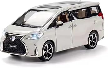 1:24 Lexus LM300 Alloy Pull Back Metal Model car Collectible Toy Car with Light and Sound Toy Vehicle Door Can be Opened (White)