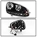 ACANII - For 2006-2009 Volkswagen GTI Jetta Rabbit [Halogen Model] LED Halo Black Housing Projector Headlights Headlamps
