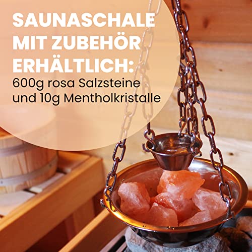 Sauna Hängeschale/Verdampferschale aus Edelstahl für Sauna/Infrarotkabine/Sanarium - Aufguss 20cm (Komplettset)