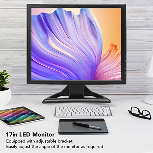 LED-Computermonitor, VGA AV BNC USB DC-Eingang 17 Zoll PC-Monitor Einstellbar 1280 X 1024 Dual-Lautsprecher für Gaming (EU-Stecker) – Bild 7