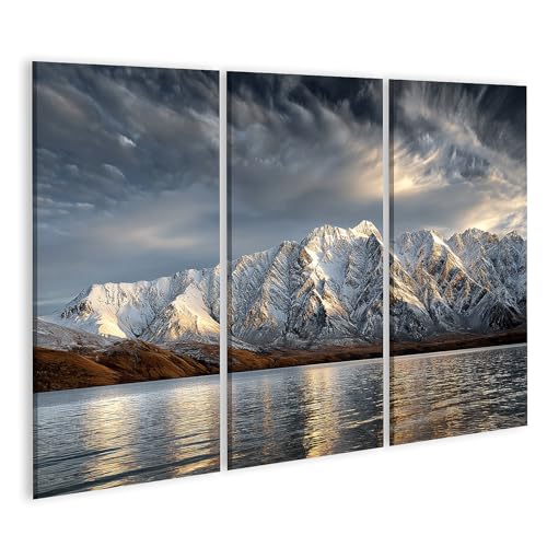 Tableau sur toile paysage de montagne décoration salon 3 pièces islandburner