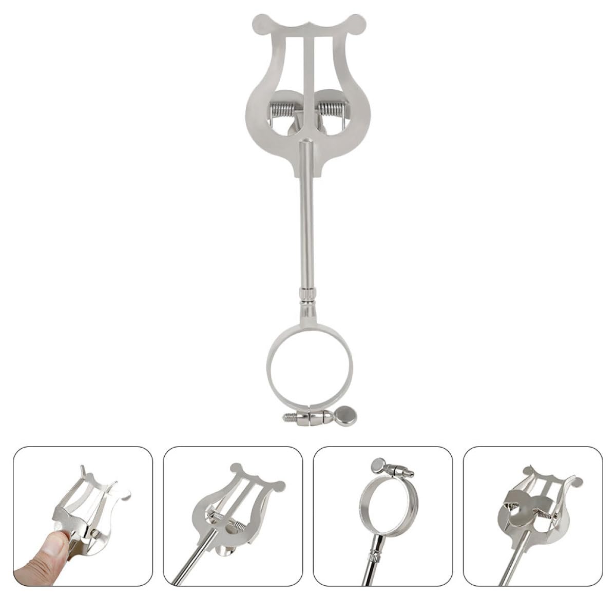 TOYANDONA Porta Spartiti Musicale per Clarinetto, Clip Regolabile in Ferro Forte Presa, Accessorio Pratico per Strumenti Musicali