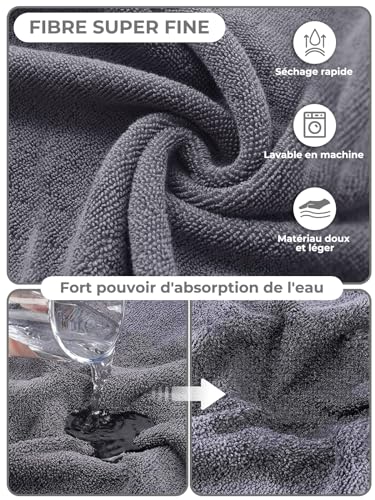 Peignoir pour chien absorbant et manteau pour animaux gris S - 3