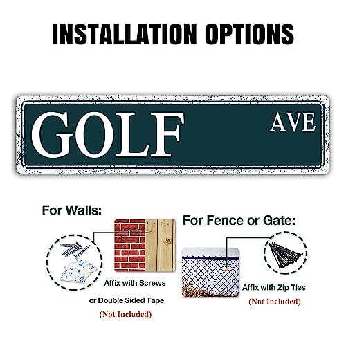 Golf AVE Street Sign Summer Sport Wall Art Metal Tin Sports Themed Signs Decor, Gifts for Golf Lovers, Farmhouse Decorations for Home Bathroom Man Cave Bar Club 16 X 4 Inch - Image 5