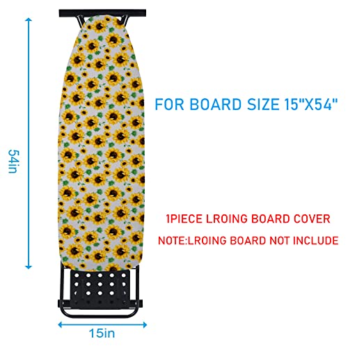 Wizfuyq Yellow Sunflower Ironing Board Cover, Resist Scorching And Staining 15X54 Inch Adjustable Elastic Edge Heavy Duty Thick Padding #TOP2