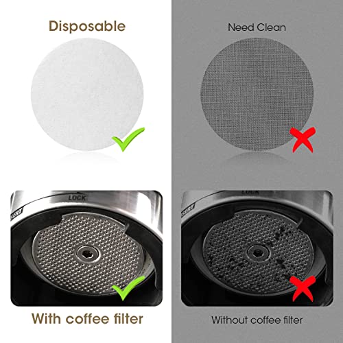 Aieve Coffee Paper Filter For Espresso Machine, 400 Pcs 51 Mm Unbleached Espresso Filter Puck Screen Portafilter Paper Compatible With Breville Barista, Mr. Coffee And Other Espresso Coffee Maker #TOP3
