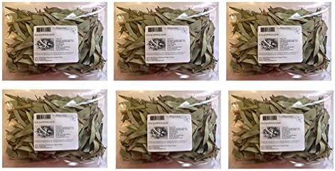 Eucalyptus Dried Leaves, 6 x 2 oz packages (12 oz), Non-irradiated, Non-GMO, Naturally Grown in USA.