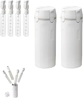 (クブドラ) 2026 4 in 1 トラベルボトル 洗面用具用 ポータブル 旅行用トイレタリーボトルセット シャンプー/ローション/コンディショナークリーム用ポータブル容器 透明 スケールとラベル付き, グレー2点。, 0 Ounces