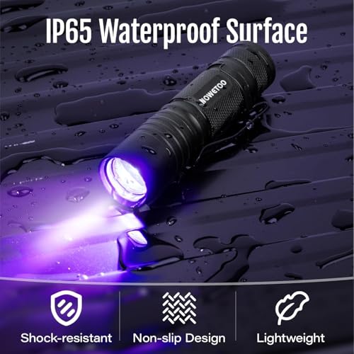 MOWETOO UV Taschenlampe Aufladbar - Mini LED UV Lampe Schwarzlicht Taschenlampe, 395nm Zoombare Ultraviolettes Licht Torch für Urinuntersuchung von Haustieren, Geldscheinkontrolle
