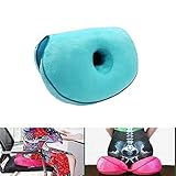 Cojín de asiento Dual Comfort Cushion Lift Hips Up, cojín de asiento, cojín ortopédico de espuma viscoelástica para ciática, coxis y dolor de cadera, alivio de presión en la espalda (morado)