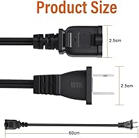 Vista 15 de 5.9ft Indoor Outdoor Extension Cord Waterproof, 10A / 125V 18 AWG Wire Durable Power Appliance Extension Cable with 2 Prong Grounded Plug for