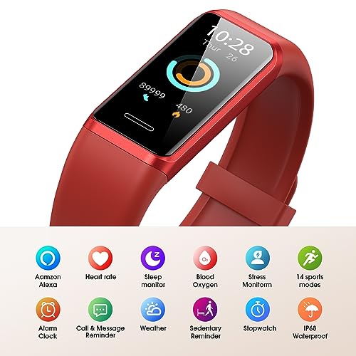 LIVIKEY Activity Fitness Tracker Compatible with Alexa Built-in, Heart Rate, Blood Oxygen, Sleep Monitor, Fitness Watch with Pedometer, IP68 Swimming Waterproof, Smart Watch with Step Tracker