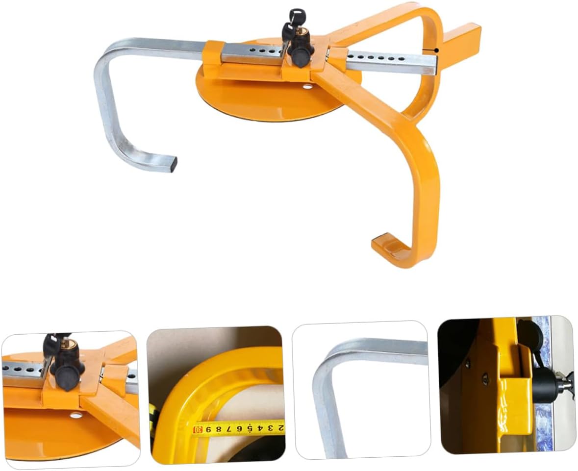 Car Anti-Theft Wheel Lock Heavy-Duty Security Clamp Prevents Theft and Towing for Cars SUVs Yellow Portable Vehicle Safety Lock
