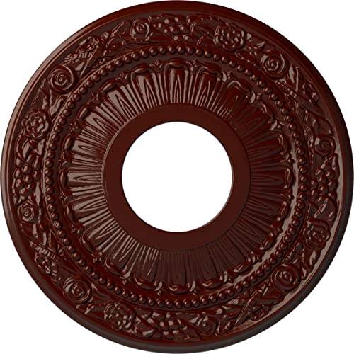 Ekena Millwork CM12NABMF 12-1/8" x 3-5/8" x 7/8" Nadia Ceiling Medallion, Brushed Mahogany