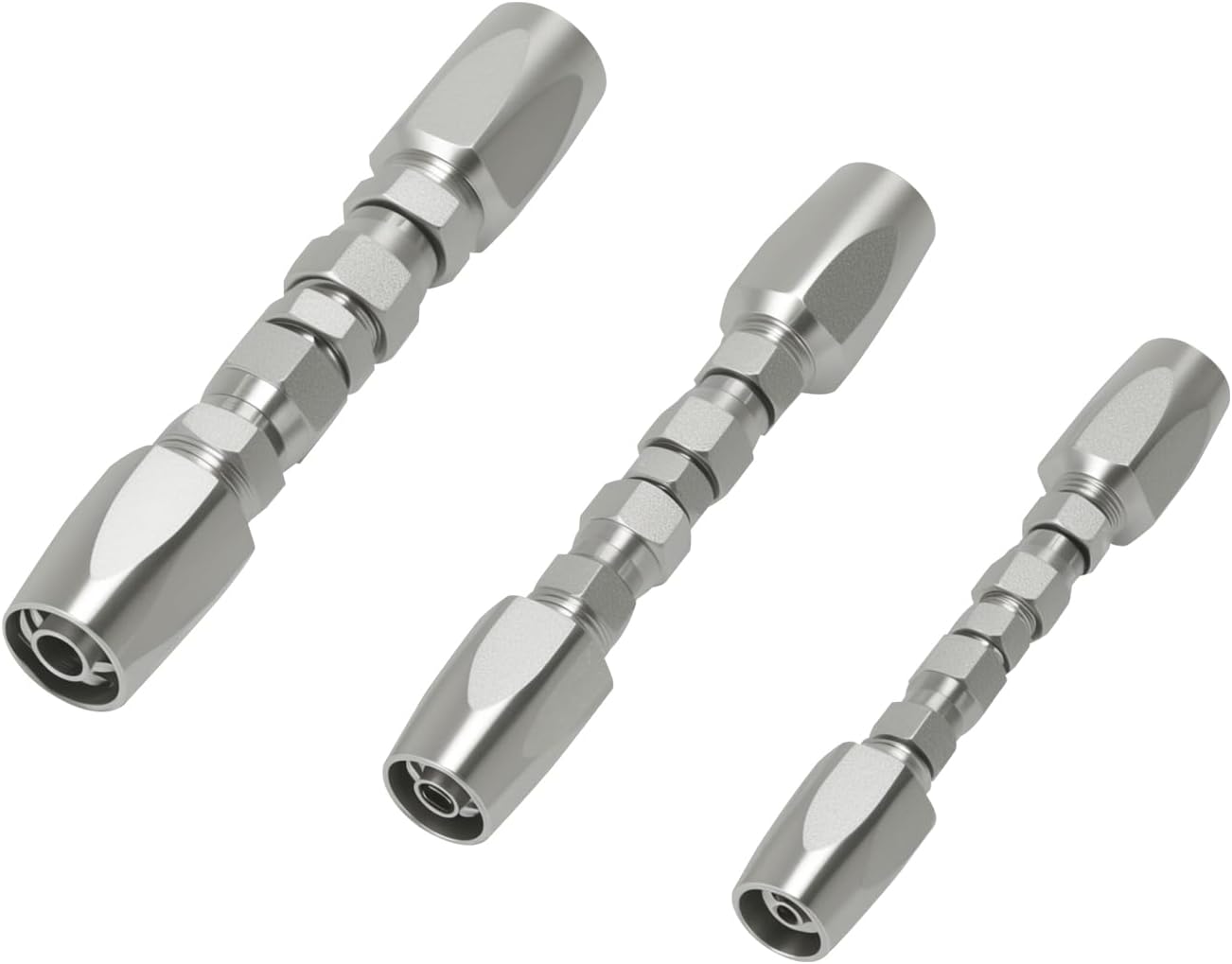 Solimeta 3pcs Hydraulic Hose Repair Kit - 1/4", 3/8", 1/2" ID Reusable Zinc-Plated Carbon Steel Fittings for R2/R16/R17/R19 Hoses, 4,000 PSI Emergency Fix
