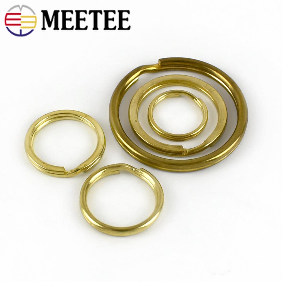 10 stks 15-38mm Metalen Koper Sleutelhanger Messing O Ringen Tas Riem Gesp Sluiting Leer Craft DIY handgemaakte Hardware Accessoires-38mm, Ronde lijn