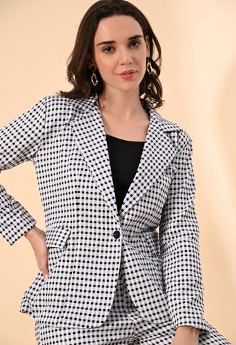 Image of Women's 3-Piece Formal Suit Set - Cotton Blend Blazer, High-Waist Pants & Camisole | Stylish Business Attire & Office Wear for Work, Interviews & Events