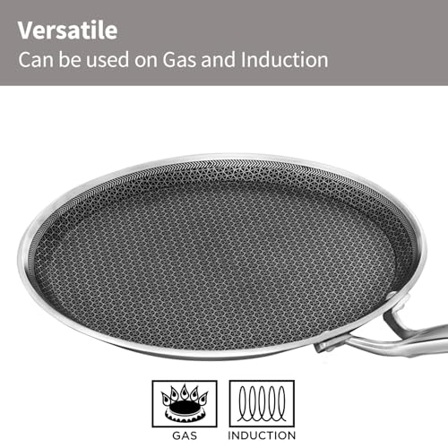 Image of Hawkins 26 cm Triply with Shielded Nonstick Pro Flat Tava | Induction & Gas Compatible | Flat Surface, Spill-Resistant Rim | Silver (PSNFT26)