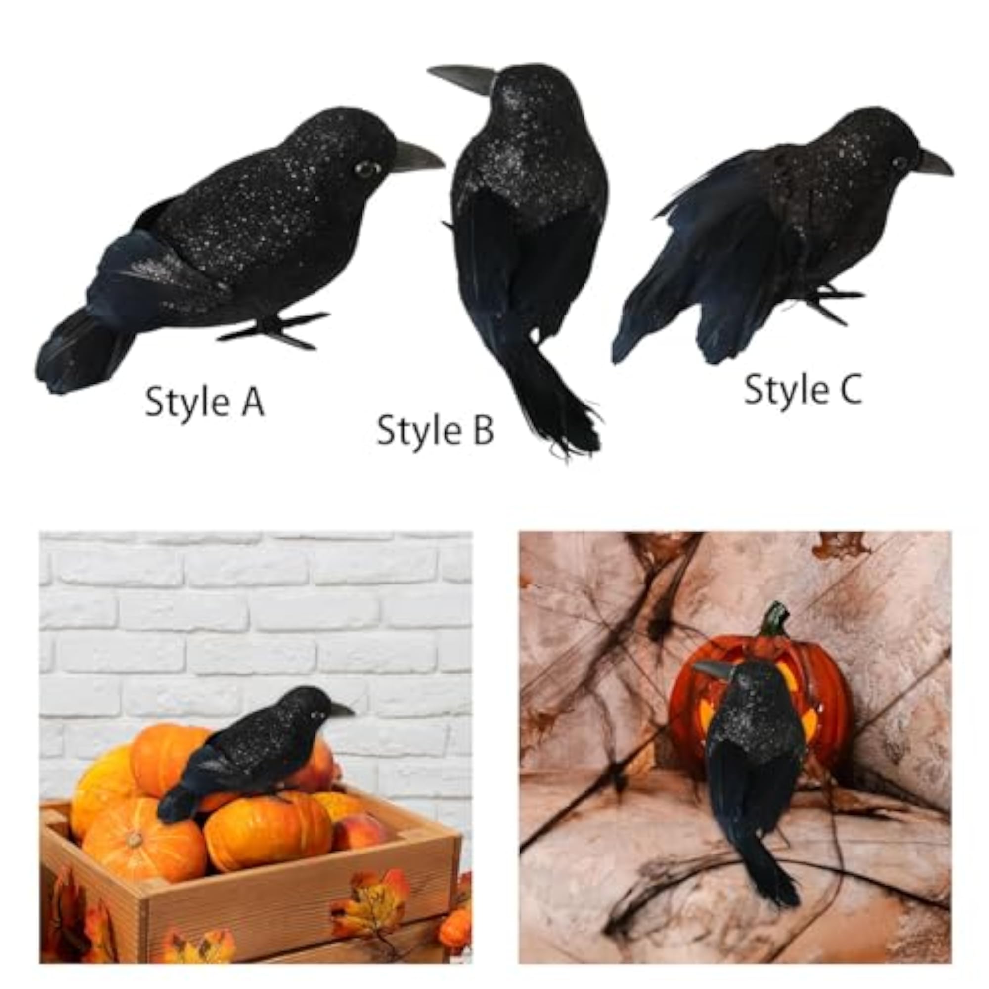 Artificial Black Crows Decoration, Style A