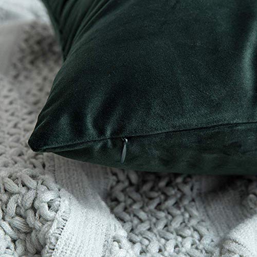 Miulee Velvet Soft Soild Decorative Square Throw Pillow Cover Cushion Case For Sofa Bedroom Car Home 12 X 20 Inch 30 X 50 Cm, Army Green #TOP1
