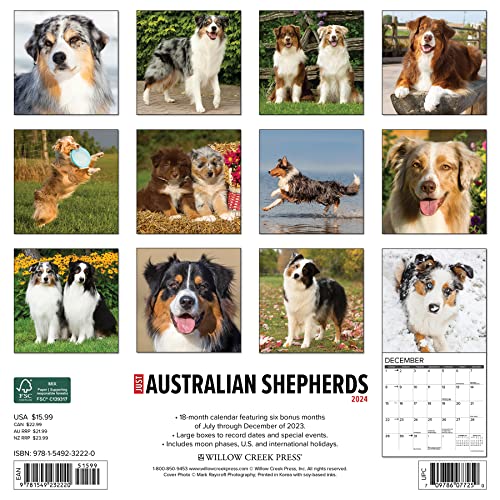 Just Australian Shepherds 2024 12 X 12 Wall Calendar