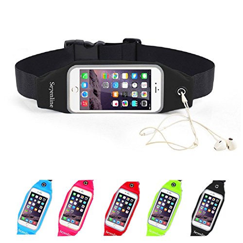 Se7enline Running Belt Workout Belt Black Fanny Pack Compatible with Fitness Hiking Cycling Waist Pack Compatible with iPhone X/ XR/ XS/ XS Max/11/ 11 Pro/ 11 Pro Max, Samsung Galaxy Note 10 Black