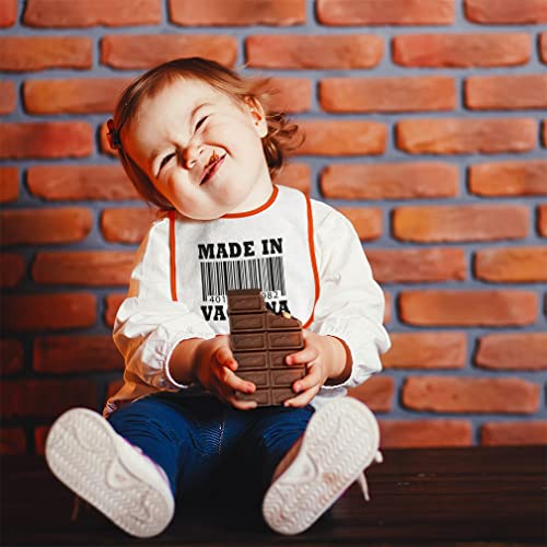 Toddler & Baby Bibs Burp Cloths Made in Vachina Funny Barcode Machine Readable Code Cotton Items for Girl Boy White Blue Design Only3