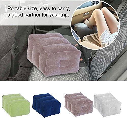 Descanso de pé inflável, almofadas de altura ajustável para os pés, almofadas de viagem para as pern