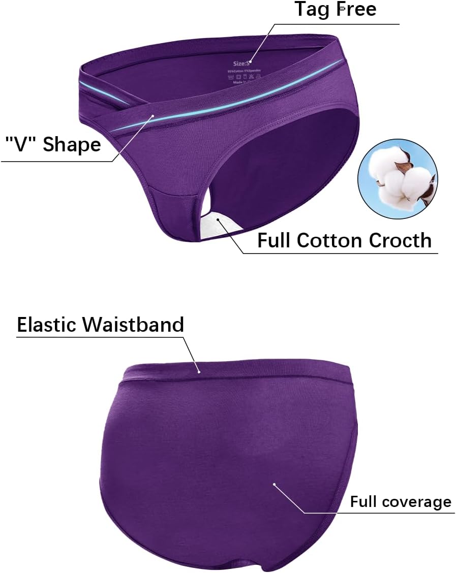 Molasus Cotton Crossover Maternity Underwear Under Bump Pregnancy Bikinis Panties - Image 5