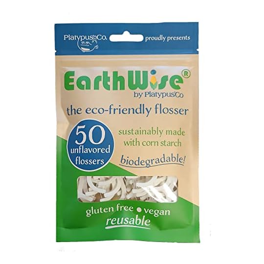 Earthwise Natural Biodegradable Dental Flossers 50 ct (1 Pack) Eco