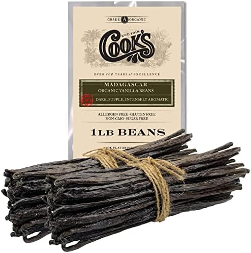 Organic Madagascar Vanilla Beans, Grade A Whole Pods, Bulk 16 oz (1 lb)