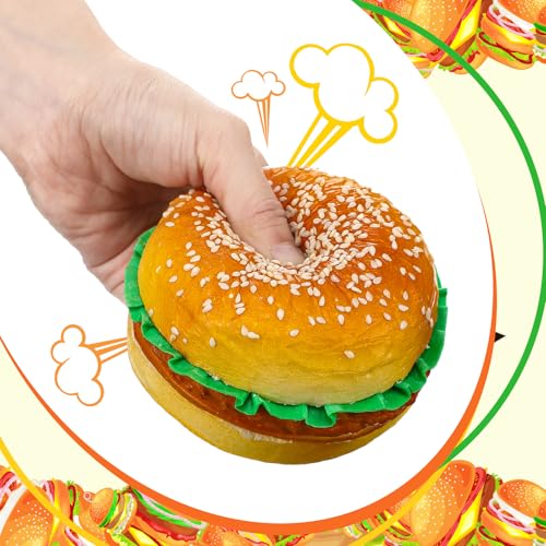 CroBlissful 6 Pcs Artificial Hamburgers Realistic Fake Food Bread Model Photography Prop for Kitchen Food Fake Display Home Kitchen Party Decoration - Thumbnail 3