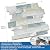 MOFIT Backsplash Tile for Kitchen Peel and Stick Stone Matte Finish,Bathroom Tiles Stickers 3D Wall Panel Linear Mosaic Marble Backsplash Waterproof(10sheets,Blue Green Gray)