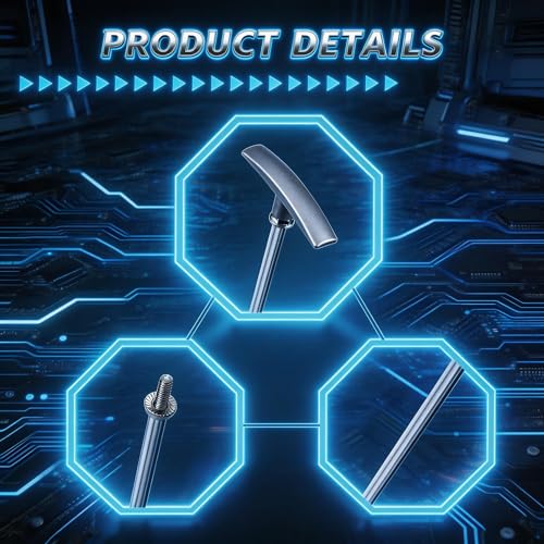 Image of RV Dump Valve Handle 9 inch & 6 inch, RV Waste Valve Handle Replacement, RV Waste Valve Extension Tube Kit,Includes Connecting Rod Tube, Aluminum Head and Black Head Gate Valve, 1 Pack
