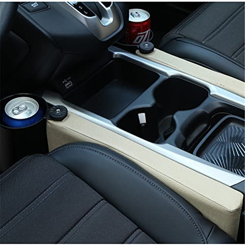 Tumecos Car Seat Gap Filler Pad Pu Leather Console Fill The Gap Between Seat And Console Side Pocket Organizer With Cup Holders 2Pcs (Black) #TOP5