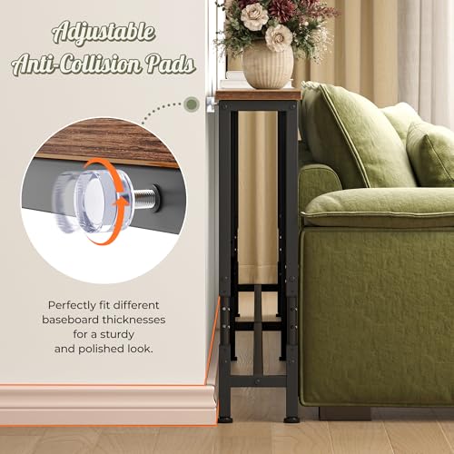 image for Huuger 102.4 Inch Sofa Table with Power Outlets, 23.9’’-34.4’’