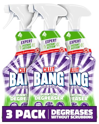 Cillit Bang Burnt On Degreaser l Removes Food Stains, Dirt & Grease l Size: 750ml | Pack of 3 | 3 x 750ml