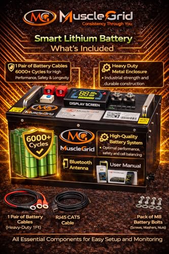 Image of MuscleGrid 10.2kW Solar Hybrid Inverter with 48V 100Ah Smart Lithium Battery | Heavy Duty | Home & Commercial Use