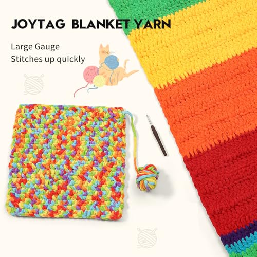 Image of 2 Pack Chunky Chenille Yarn for Crocheting and Knitting Beginners,Thick Bulky Plush Fluffy Velvet Soft Baby Blanket Crochet Chenille Yarn for Crocheting Blankets /Amigurumi /DIY Crafts(Navy Blue