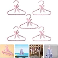 Vista 8 de Perchas para bebés, 5 piezas de perlas, perchas para ropa con cuentas, perchas para ropa de vestir y pantalones, perchas para armario, perchas