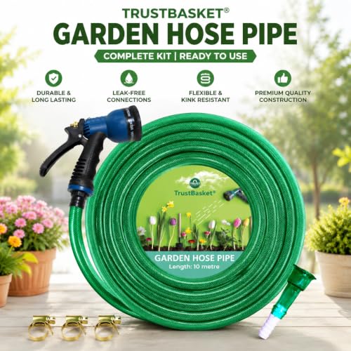 TrustBasket Store TrustBasket 10m Green Garden Hose - Image 3