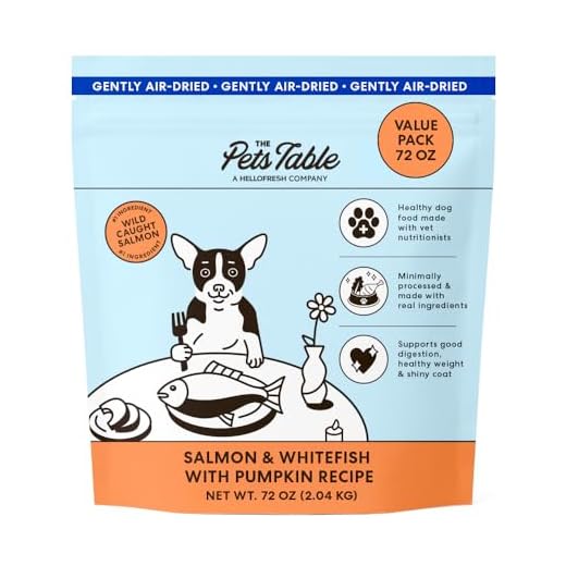 The Pets Table Air Dried Grain Free Dog Food for Dogs Large, Medium and Small | Puppy Dog Food, Adult Dog Food, Senior Dog Food | Salmon & Whitefish with Pumpkin 4.5 lbs / 72 oz Bag