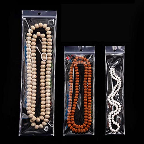 Doutop ZLB-02 3X12'' Clear Long Necklace Bags 100Ct Reclosable Zip Poly Bags 2 Mil Zipper Baggies With Hanging Hole For Packaging Jewelry Incense Pendant Candles Bracelets Bakery Candies Crafts thumb #5