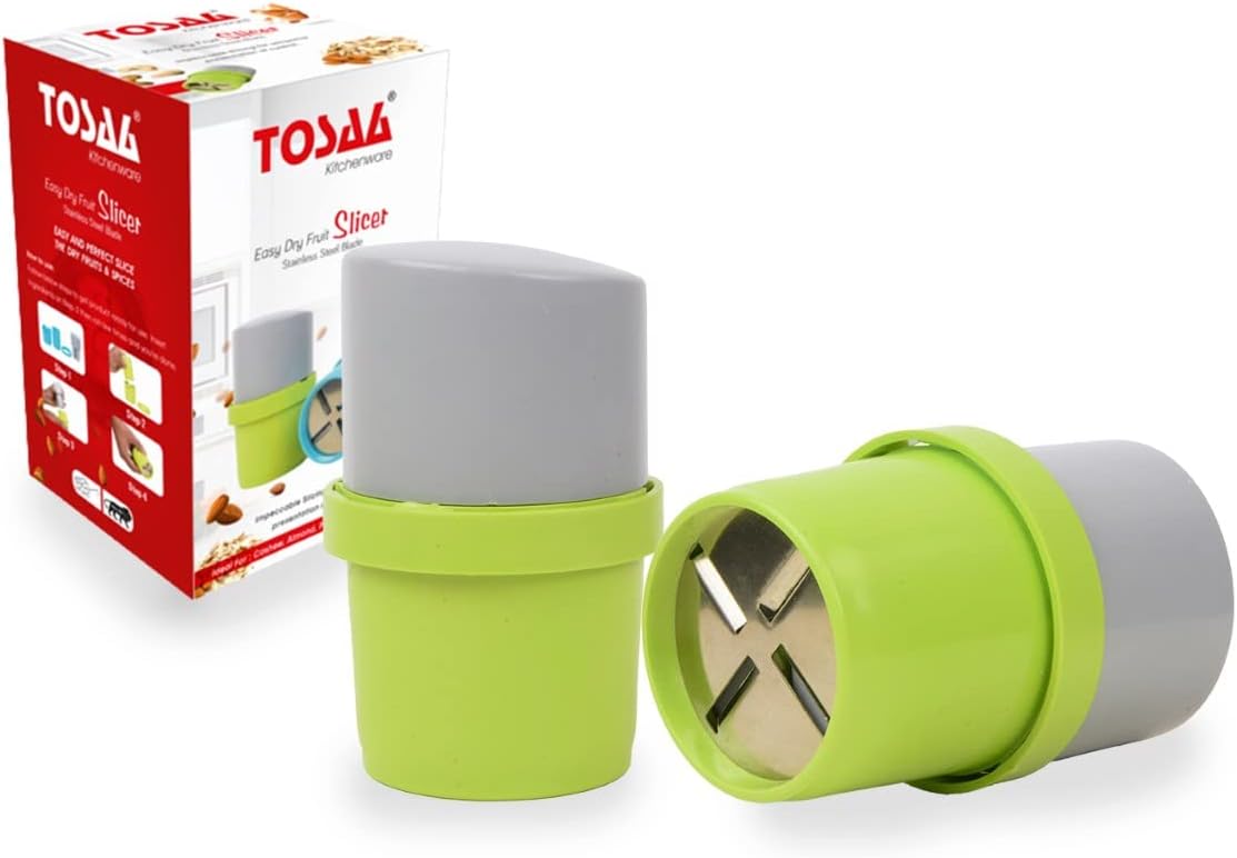 Tosaa Dry Fruit Cutter, Slicer, Grinder, Chocolate Cutter and Butter Slicer with 3 in 1 Blade Almonds, Cashews- Color May Vary (Pack of 1, Abs/Unbreakable)