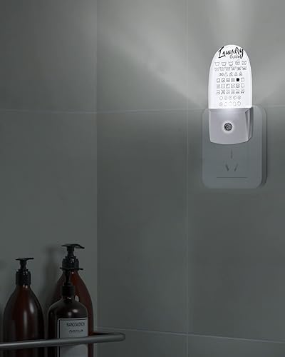 Miniatura 4 de Guía de lavandería, luz nocturna LED enchufable, luz nocturna blanca para lavado de habitación con sensor de atardecer a amanecer, luz nocturna