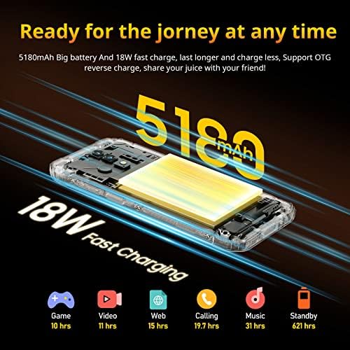 Blackview BV7200 Rugged Phone, 4G Dual SIM Android 12 Phone with 50MP+8MP Cameras, MTK Helio G85, 10GB + 128GB /TF 1TB, MIL-STD-810H Waterproof Tough Phones, 18W Fast Charge, Glove Mode, NFC - Orange