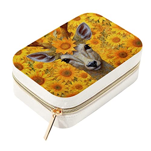 Boîte à bijoux portable tournesol, une idée cadeau originale